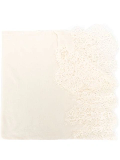 Ermanno Scervino Lace Appliqué Scarf - White