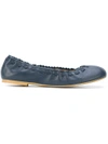See By Chloé Running Stitch Trimmed Ballerinas - Blue