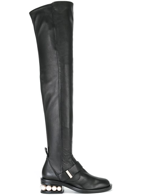Nicholas Kirkwood Casati Embellished Leather Over-The-Knee Boots In ...
