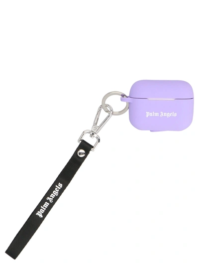 Palm Angels Classic Logo Airpods Case In Purple