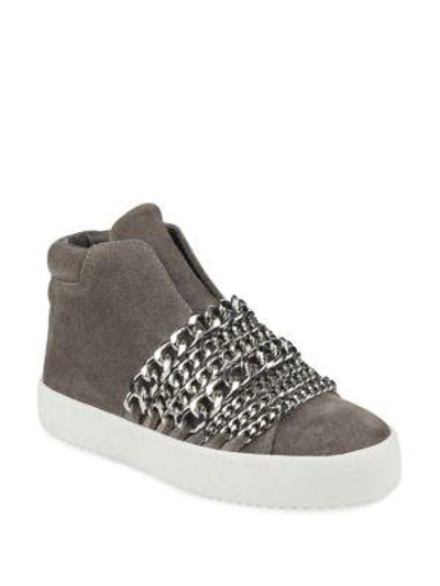 Kendall + Kylie Duke High-top Chain Sneakers In Grey