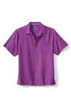 Tommy Bahama Tropic Isle Short Sleeve Button-up Silk Camp Shirt In Hyacinth Violet