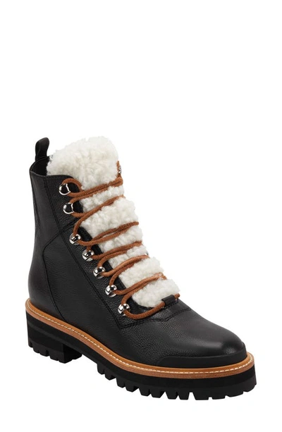Marc Fisher Ltd Izzie Genuine Shearling Lace-up Boot In Black Mult