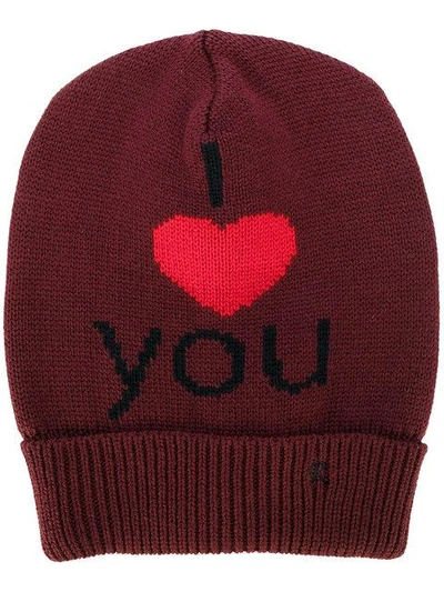 Raf Simons I Love You Embroidered Beanie
