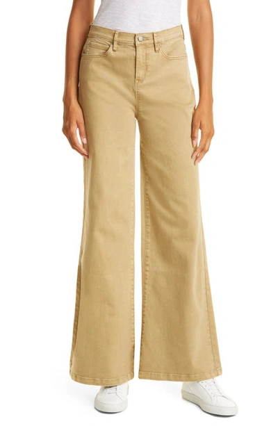 Nicole Miller Hand Brushed Flare Jeans In Safari