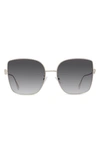 Fendi 59mm Square Sunglasses In Gold / Gradient Smoke