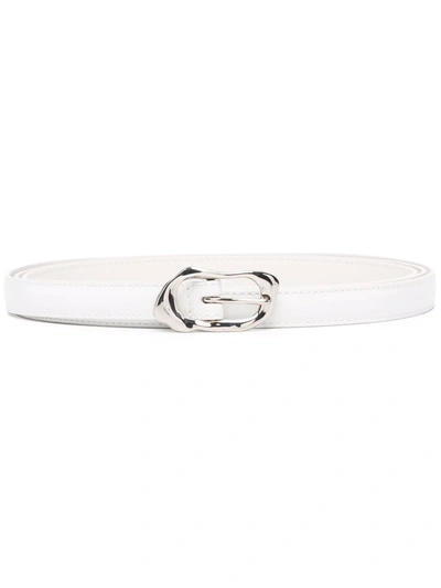 Alexander Mcqueen Buckle Leather Belt In White