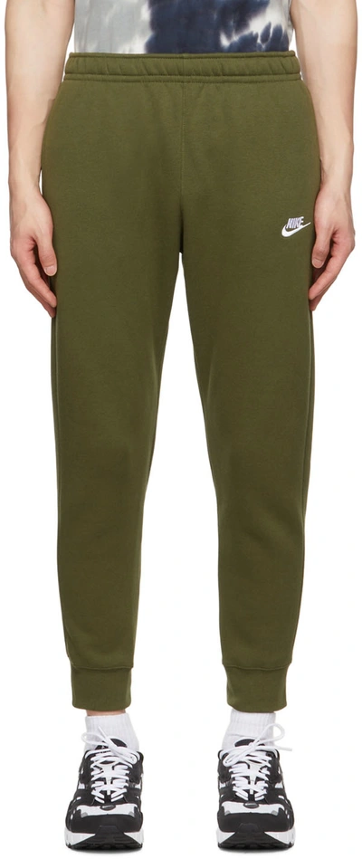 Nike Green Sportswear Club Lounge Pants In Rough Green/rough Green/white