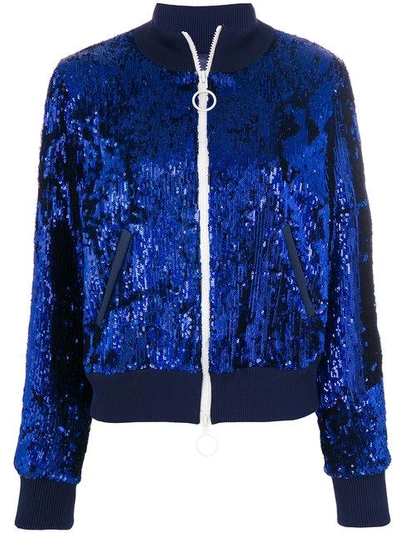 Off-white Sequin Jacket In Blue ModeSens