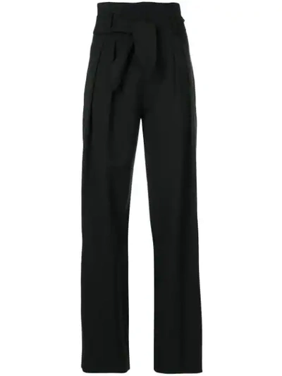 Iro Belted Wide-leg Trousers In Black