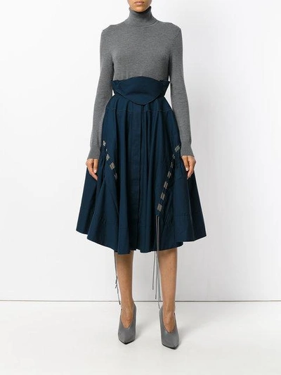 Antonio Berardi Pleated Skirt In Blue