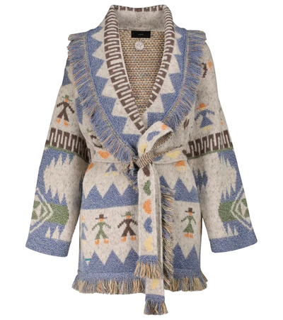Alanui Love Each Other Fringed Wrap Cardigan In Multi