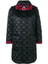 Gucci Quilted Hooded Coat In Black