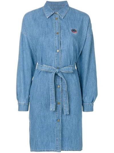 Kenzo Denim Shirt Dress In Blue