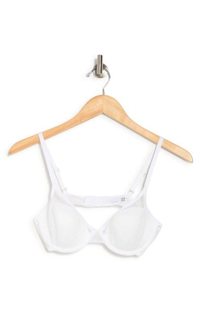 Dkny Monogram Mesh Full Coverage Bra Dk7501 In Poplin White