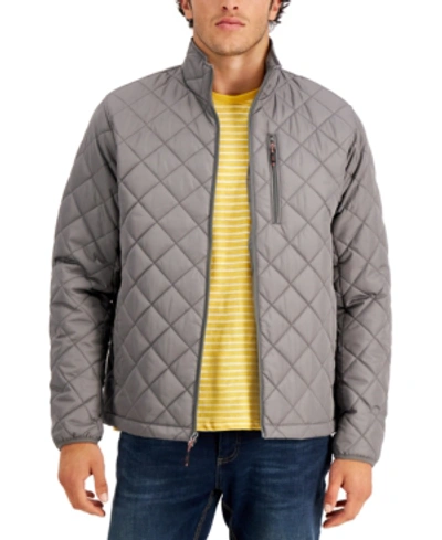 Hawke & Co. Men's Diamond Quilted Jacket, Created For Macy's In Smoked Pearl