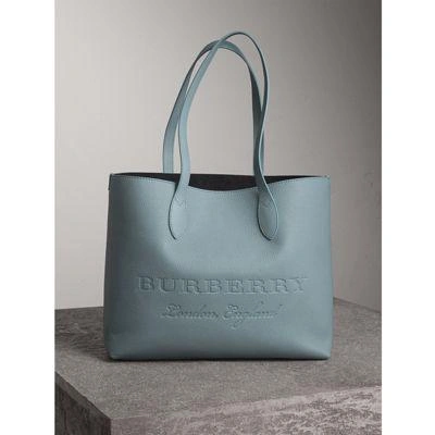 Burberry Remmington Leather Tote - Blue In Dusty Teal Blue