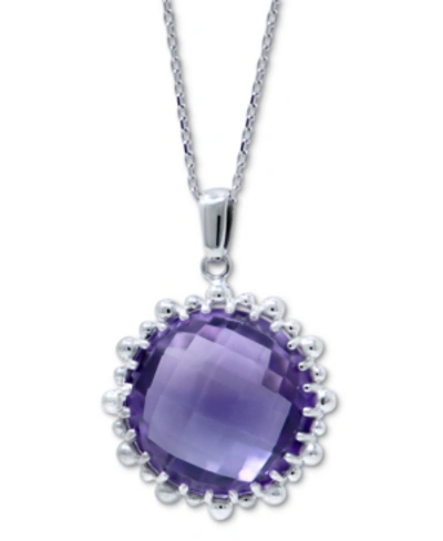 Anzie Amethyst Solitaire Pendant Necklace (2-7/8 Ct. T.w.) In Sterling Silver, 16" + 1" Extender In Purple