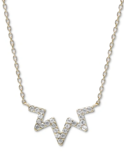 Anzie White Sapphire Zigzag Statement Necklace (1/3 Ct. T.w.) In 14k Gold, 16" + 1" Extender In Clear