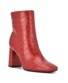 Nine West Women's Sardo 9x9 Block Heel Dress Booties Women's Shoes In Red Croco