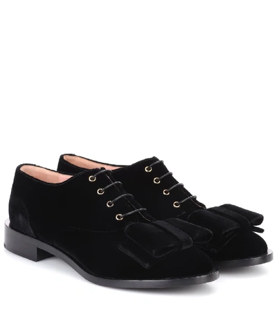 Rochas Velvet Oxford Shoes In Black