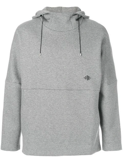 Oamc S.o.s. Hooded Cotton-jersey Sweatshirt In Grey Heather