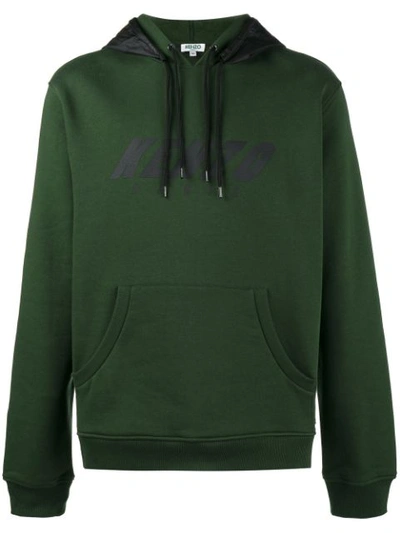 Kenzo Khaki Double Hood Hoodie In Green