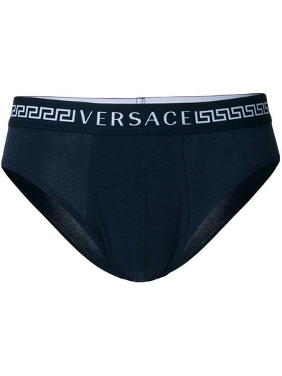 Versace Grecian Logo Briefs - Blue