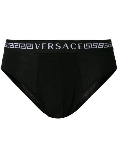 Versace Grecian Logo Briefs - Black