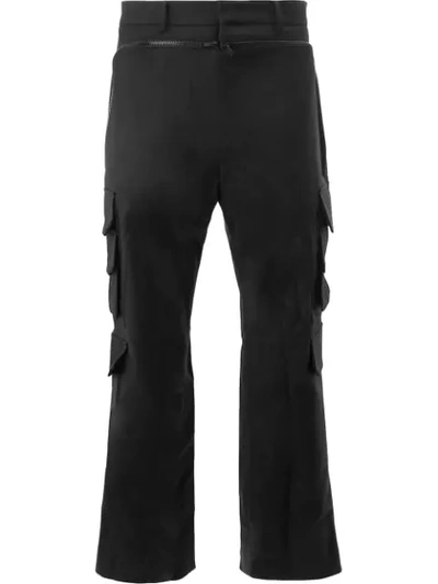 Juunj Pinstripe Panel Trousers In Black