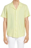 Rag & Bone Avery Knit Short Sleeve Button-up Camp Shirt In Light Yellow