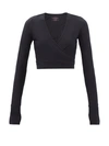 Commando Butter Wrap-effect Stretch-modal Top In Black