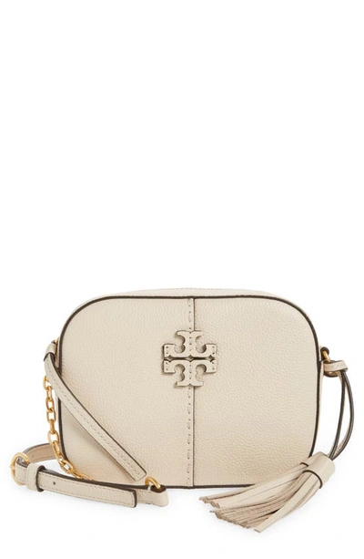 Tory Burch Mcgraw Pebbled-leather Camera Bag In Neutrals