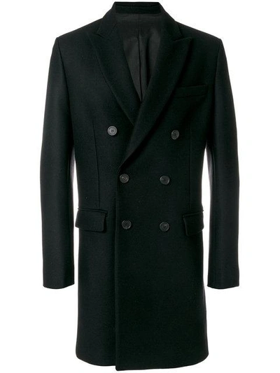 Ami Alexandre Mattiussi Double Breasted Coat In Black