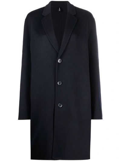 Paltò Single-breasted Tailored Coat In Navy Blue