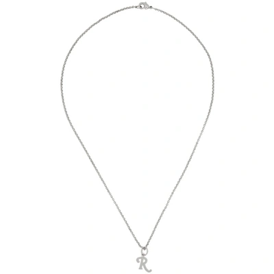 Raf Simons Silver Simple 'r' Necklace In 0082 Silver