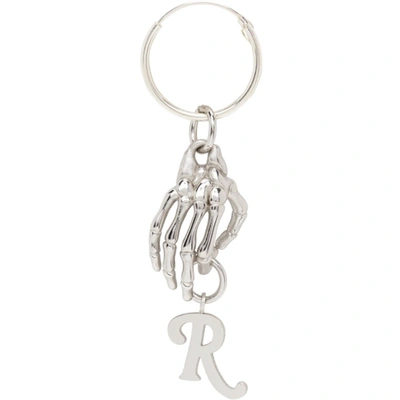 Raf Simons Silver Skeleton Hand Single Earring In 0082 Silver