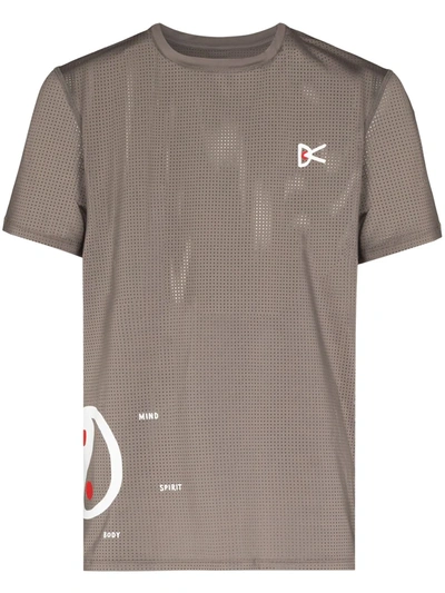 District Vision Mens Charcoal Peace Tech Brand-embroidered Stretch-mesh T-shirt M In Neutrals