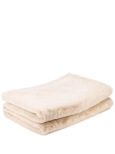 Apparis Brady Faux-fur Blanket In Nude