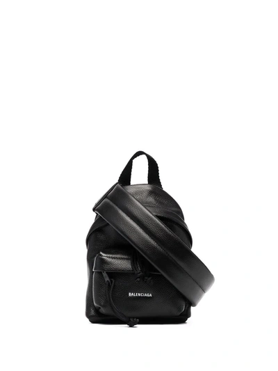 Balenciaga Logo-print Mini Backpack In Чёрный