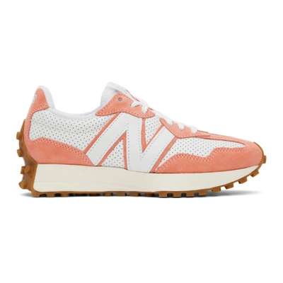 New Balance White & Pink 327 Sneakers In Salmon | ModeSens