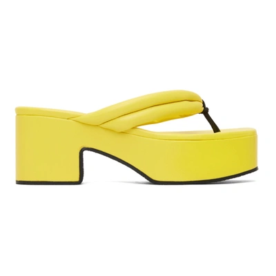 Dries Van Noten Yellow Chunky Heeled Sandals In 201 Lime