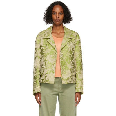 Dries Van Noten Green Jacquard Paisley Jacket In 604 Green