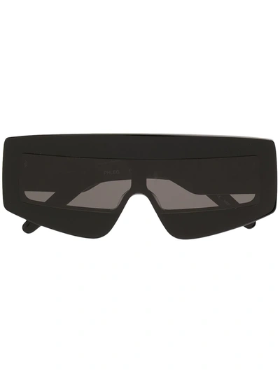 Rick Owens 有色镜片方框太阳眼镜 In Black