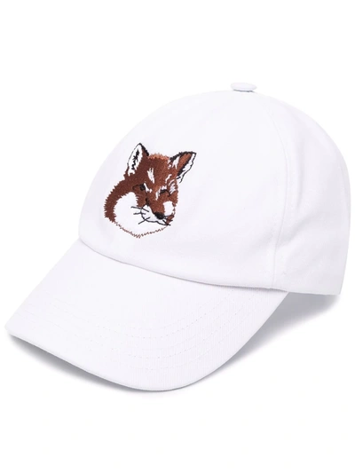 Maison Kitsuné Maison Kitsun: Large Fox Cap In White