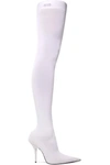 Balenciaga White Sock Thigh-high Boots In 9000 White