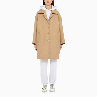 Palm Angels Beige Logo-print Coat