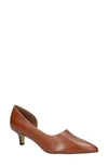 Bella Vita Quilla Kitten Heel Half D'orsay Pump In Camel Burnished Leather