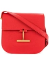 Tom Ford Tara Small T Clasp Shoulder Bag In Red