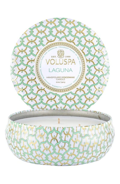 Voluspa Three-wick Tin Candle In Laguna